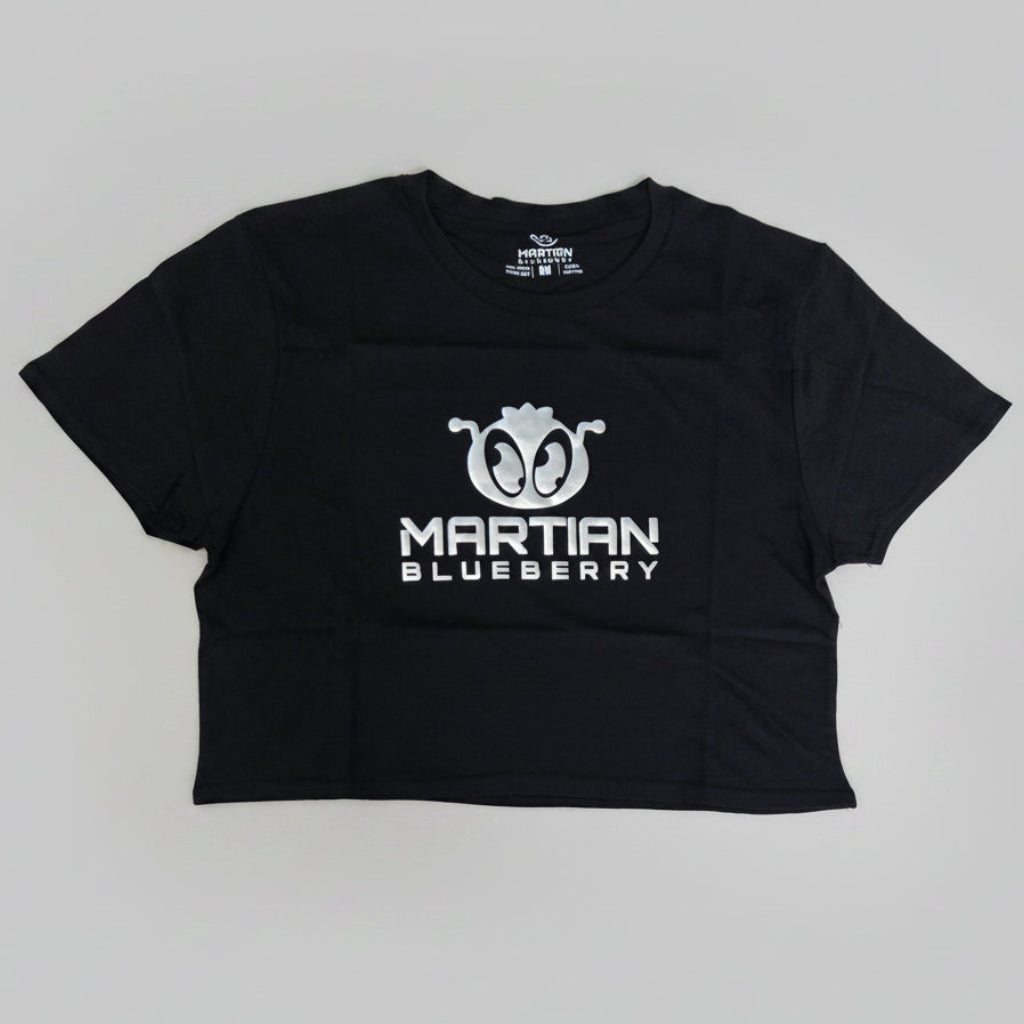 Women's MB metallic puff crop shirt