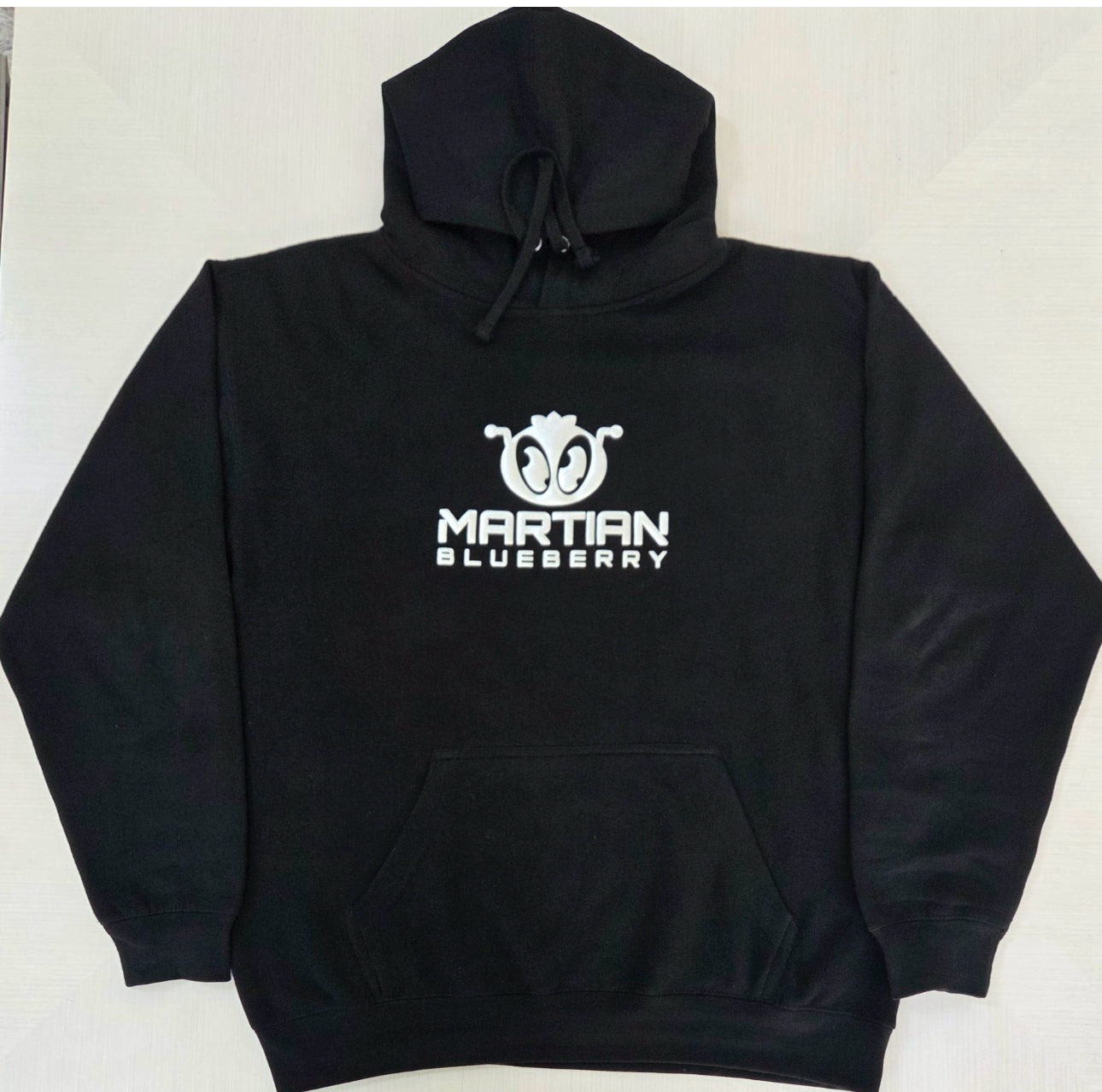 Metallic Silver puff Logo Hoodie