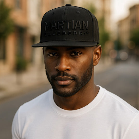 Baseball Cap with Black Martian Blueberry Logo