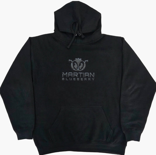 Metallic Silver Puff Logo Hoodie